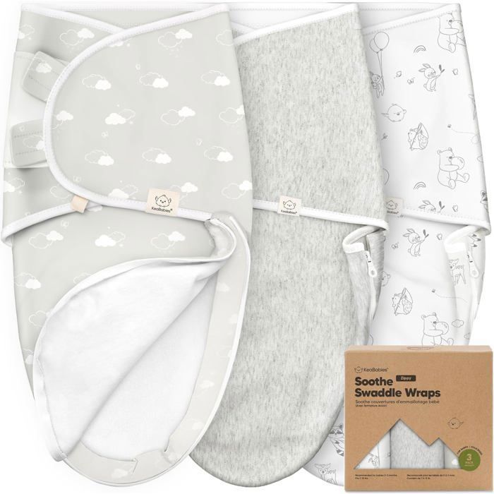 Conjunto de 3 Sacos de Dormir com Zíper para Bebês – Saco de Dormir para Recém-Nascidos de 2 a 7 Meses