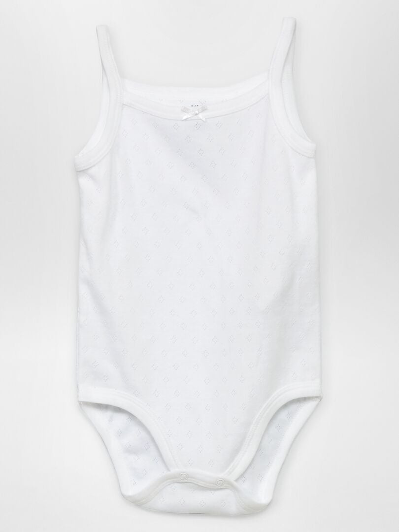 Set van 3 bodysuits met spaghettibandjes - WIT