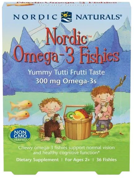 Nordic Naturals Nordic Omega 3 Fishies 300 mg Yummy Tutti Frutti Taste 36 Sztuk