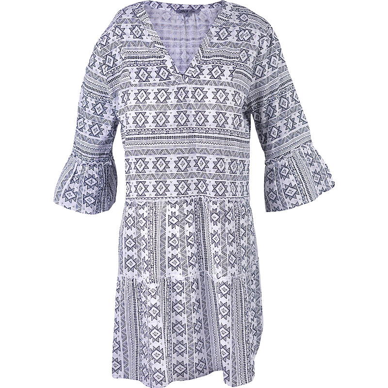 Abito blu navy con motivo azteco, taglie dalla S alla XXL