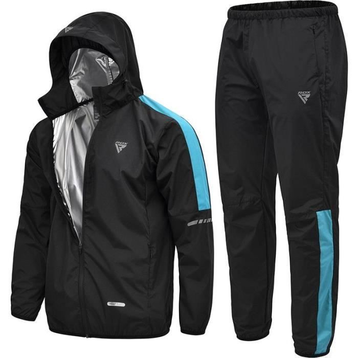 Survêtement de sudation RDX Sauna H1 - bleu ciel - XS - Fitness - Homme - Manches longues - Respirant