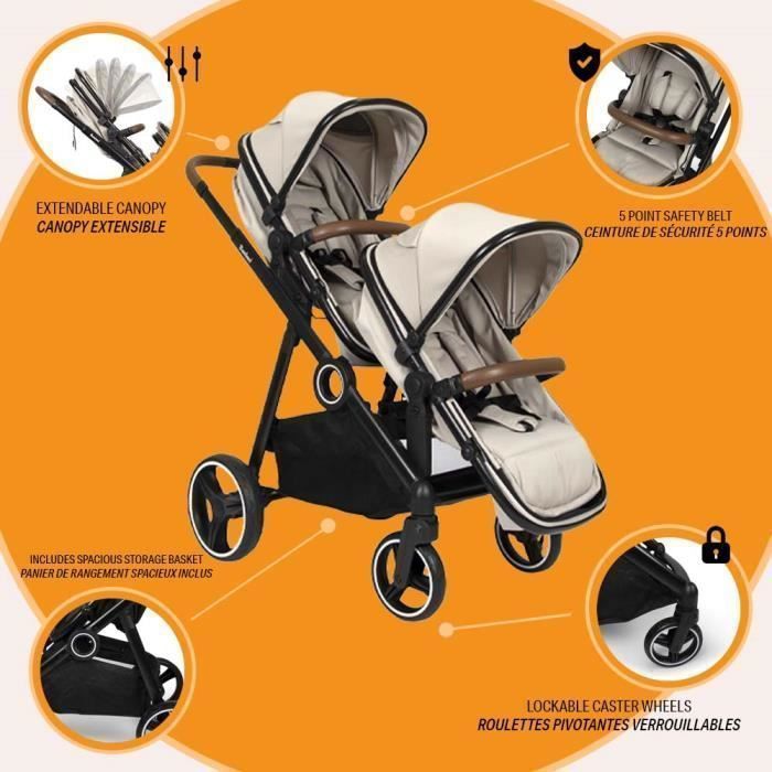 Baninni Poussette Double Luiz Sable