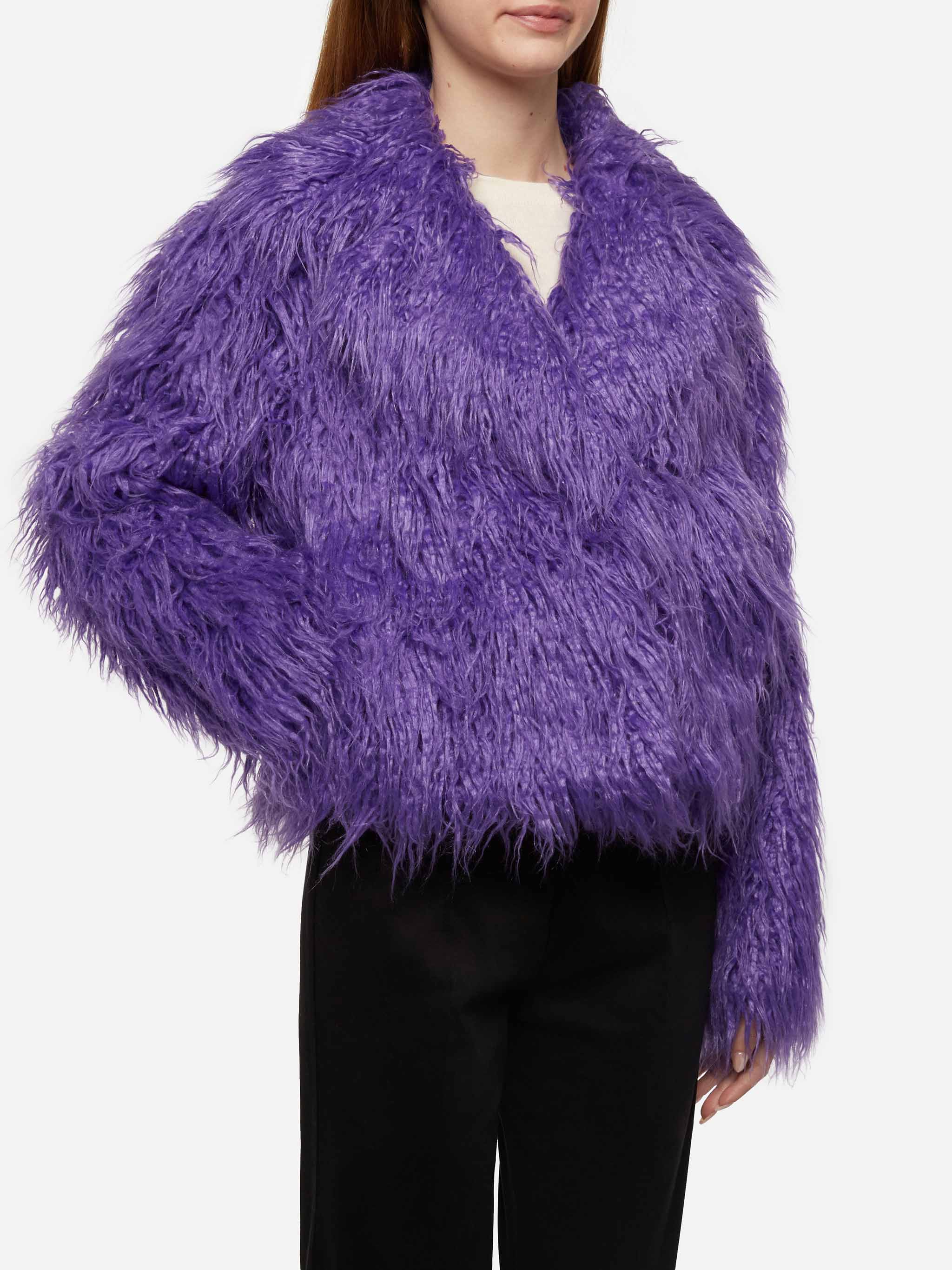 Sully paarse korte jas met harige details