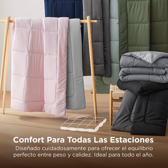 Edredom Bedsure - Rosa Pó - Microfibra Cinza - 155x220cm - 300GSM