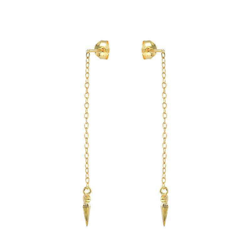 Cner – Boucles d'oreilles en argent sterling 925 pour femme – Modèle pendant à pompons et rivets – Bijou pour oreilles percées – Idée cadeau pour maman – Tendance vintage 2021