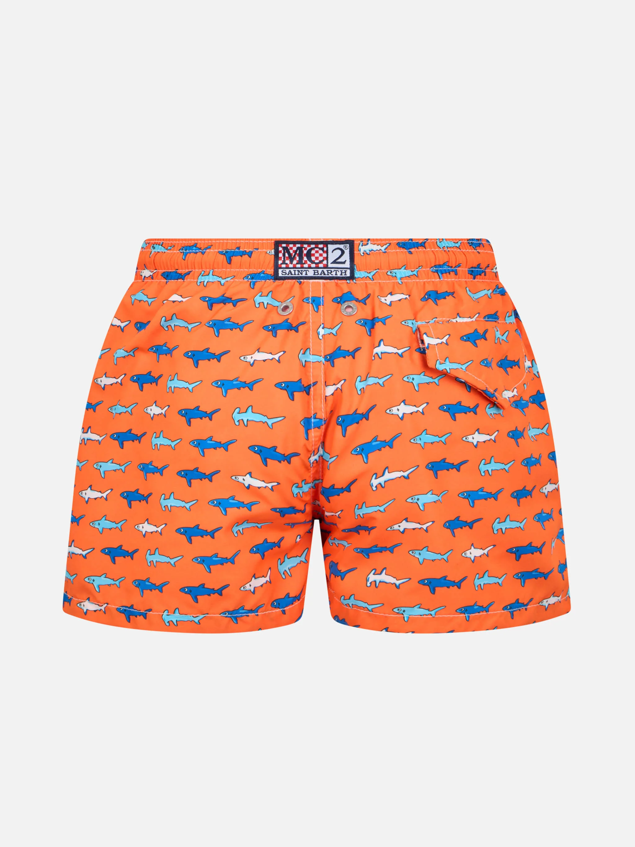 Costume da bagno da bambino in tessuto leggero Jean Lighting con stamp