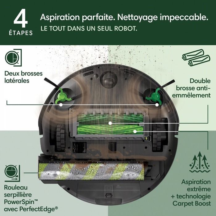 Robot aspirapolvere iRobot ROOMBA MAX 705 COMBO + base di lavaggio AutoWash, nero
