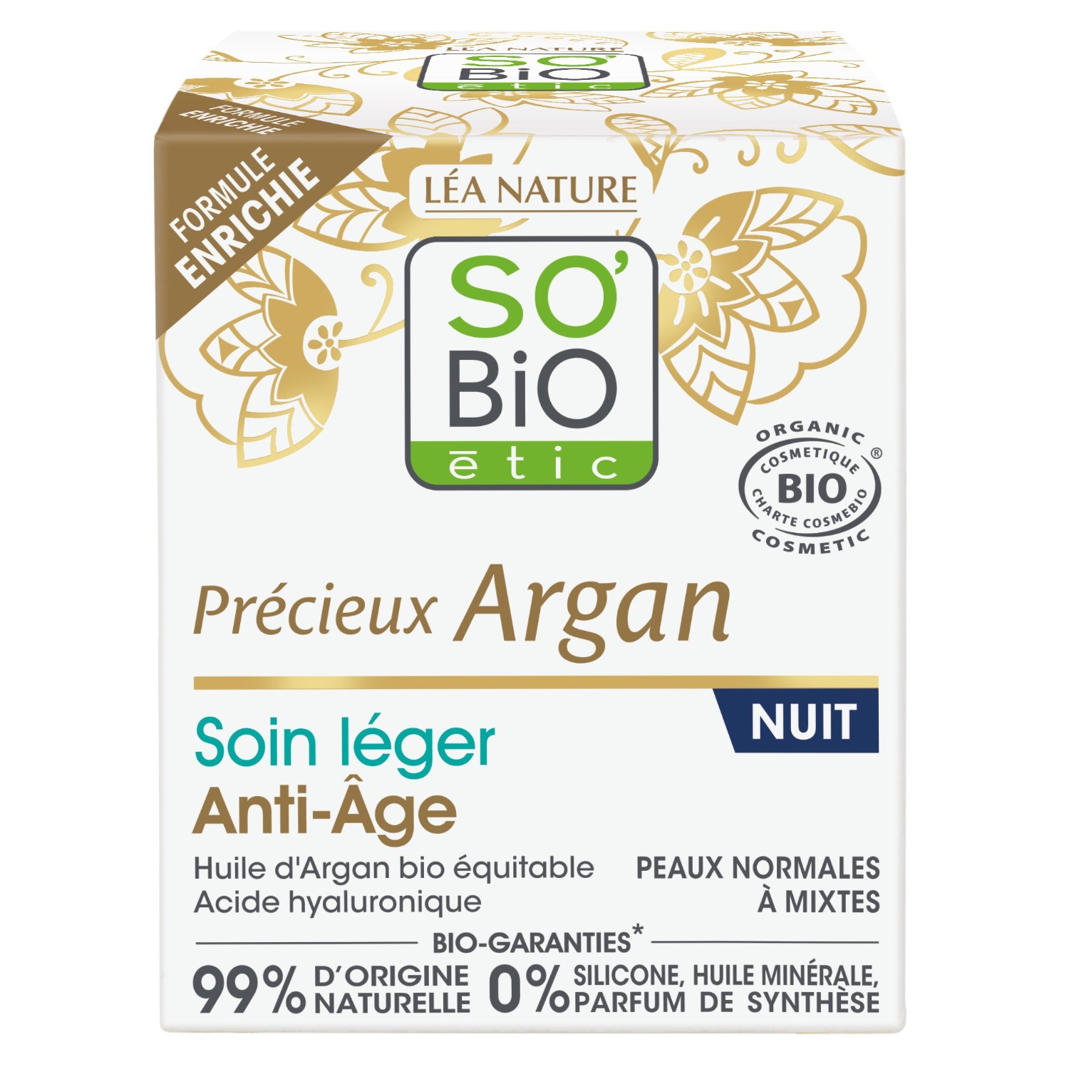 SO BiO étic Soin léger Anti-Âge nuit, Précieux Argan