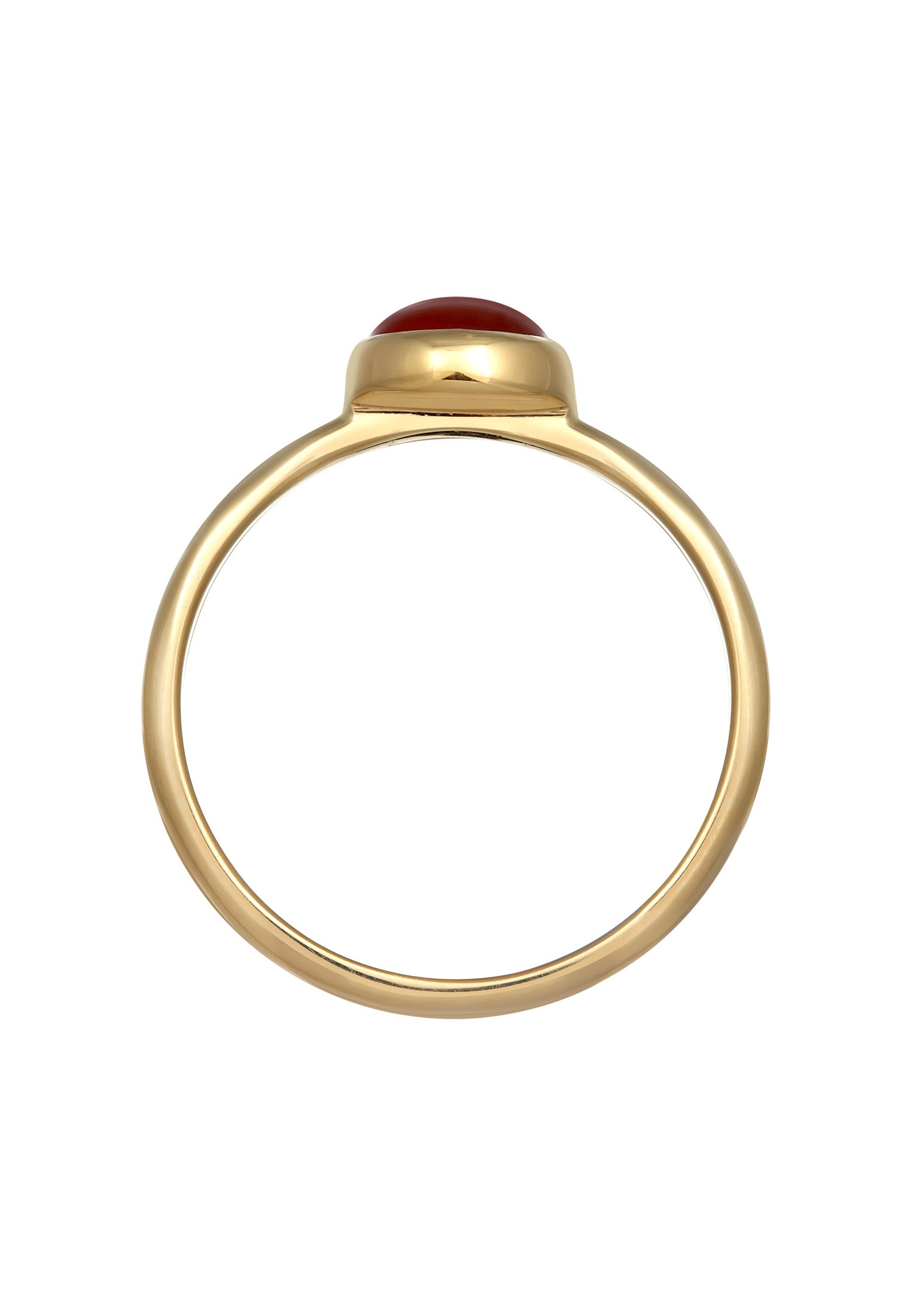 Elli PREMIUM Elli PREMIUM Bague Femmes Solitaire Simple avec Cornaline en argent sterling 925 plaqué or