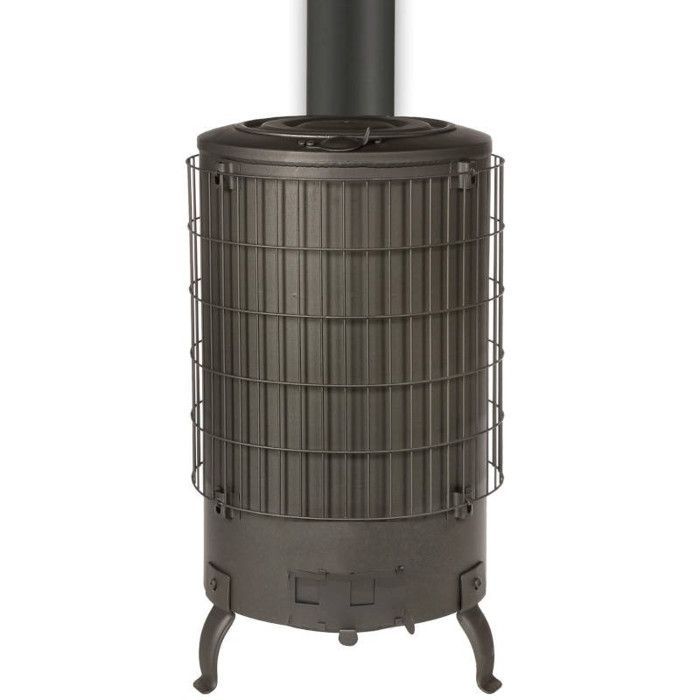 THECA Estufa de Leña L4 Económica – Kompakter Holzofen 7,4 kW Schwarz