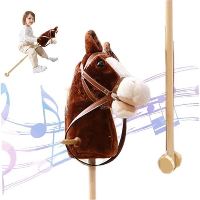 Stick Horses for Kids 2-5 Hobby Brown Plush Stick Horses for Adults with Realistic Sound