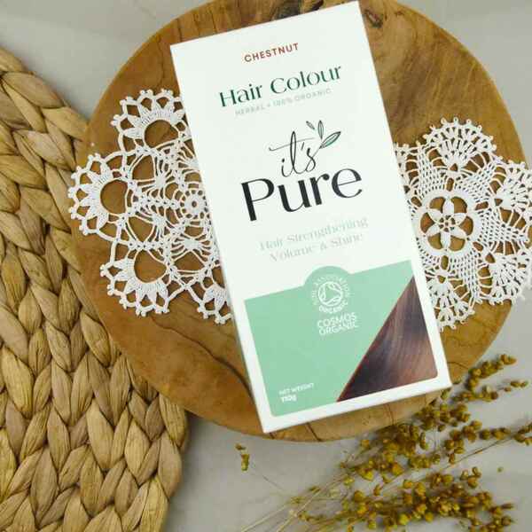 Vopsea de păr naturală 100% organică cu nuanțe de castane pure, 110 g