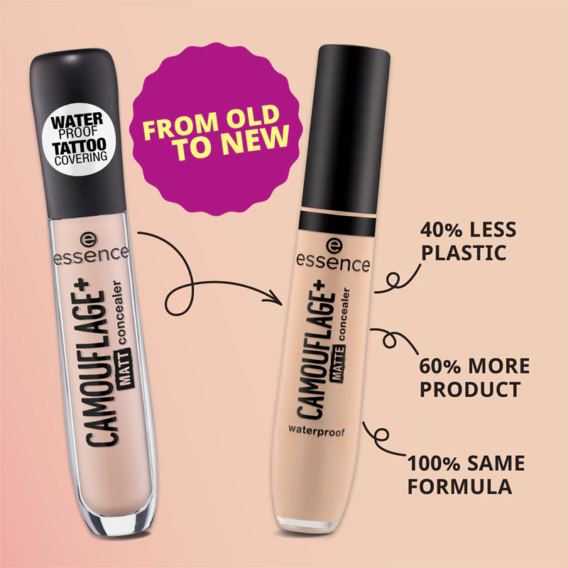 Corretivo líquido essence CAMOUFLAGE+ MATTE com acabamento matte