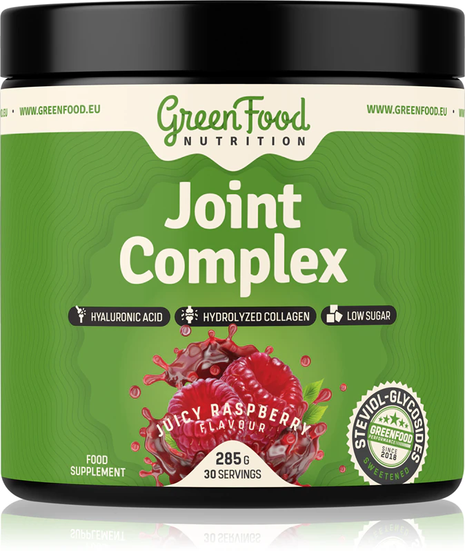 GreenFood Nutrition Joint Complex, een voedingssupplement in poedervorm ter ondersteuning van gezonde gewrichten.
