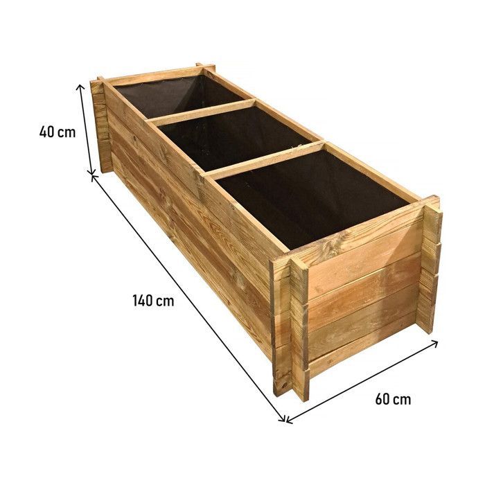 Wooden raised garden bed 