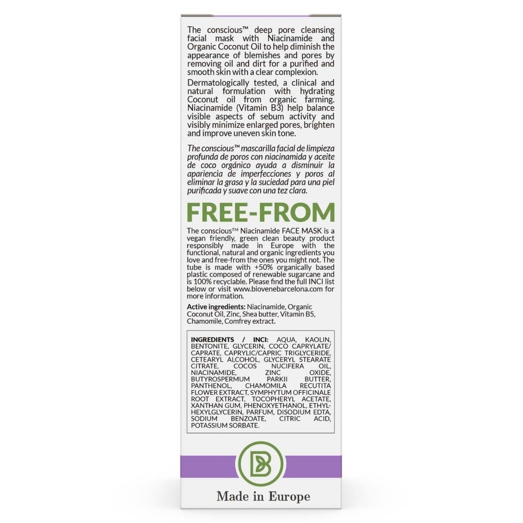 Máscara de limpeza conscious™ com niacinamida – 50 ml