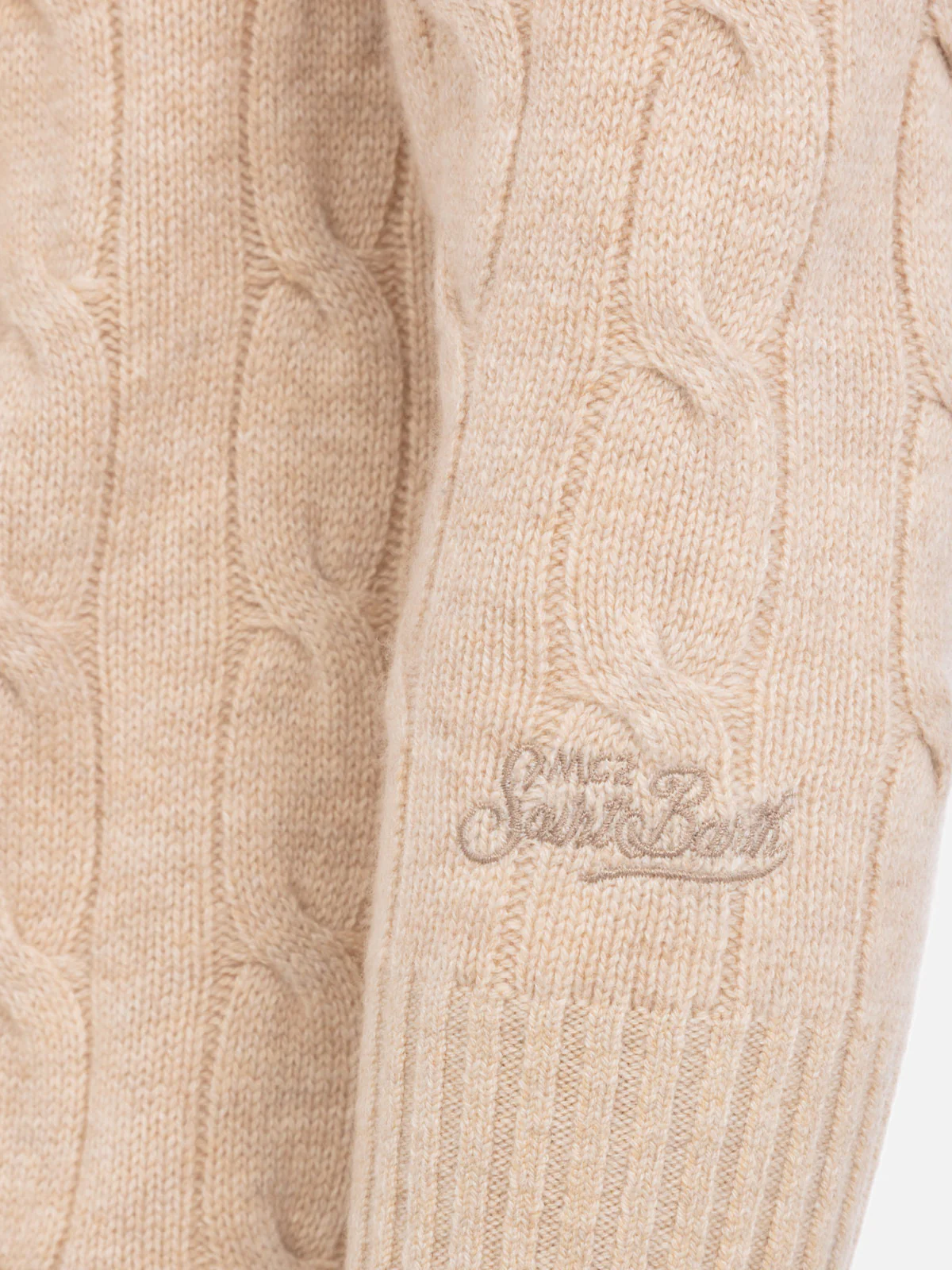 Regent herentrui met ronde hals, beige van kasjmierblend