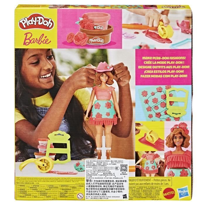 Set di pasta modellabile Play-Doh Barbie con fiori e frange