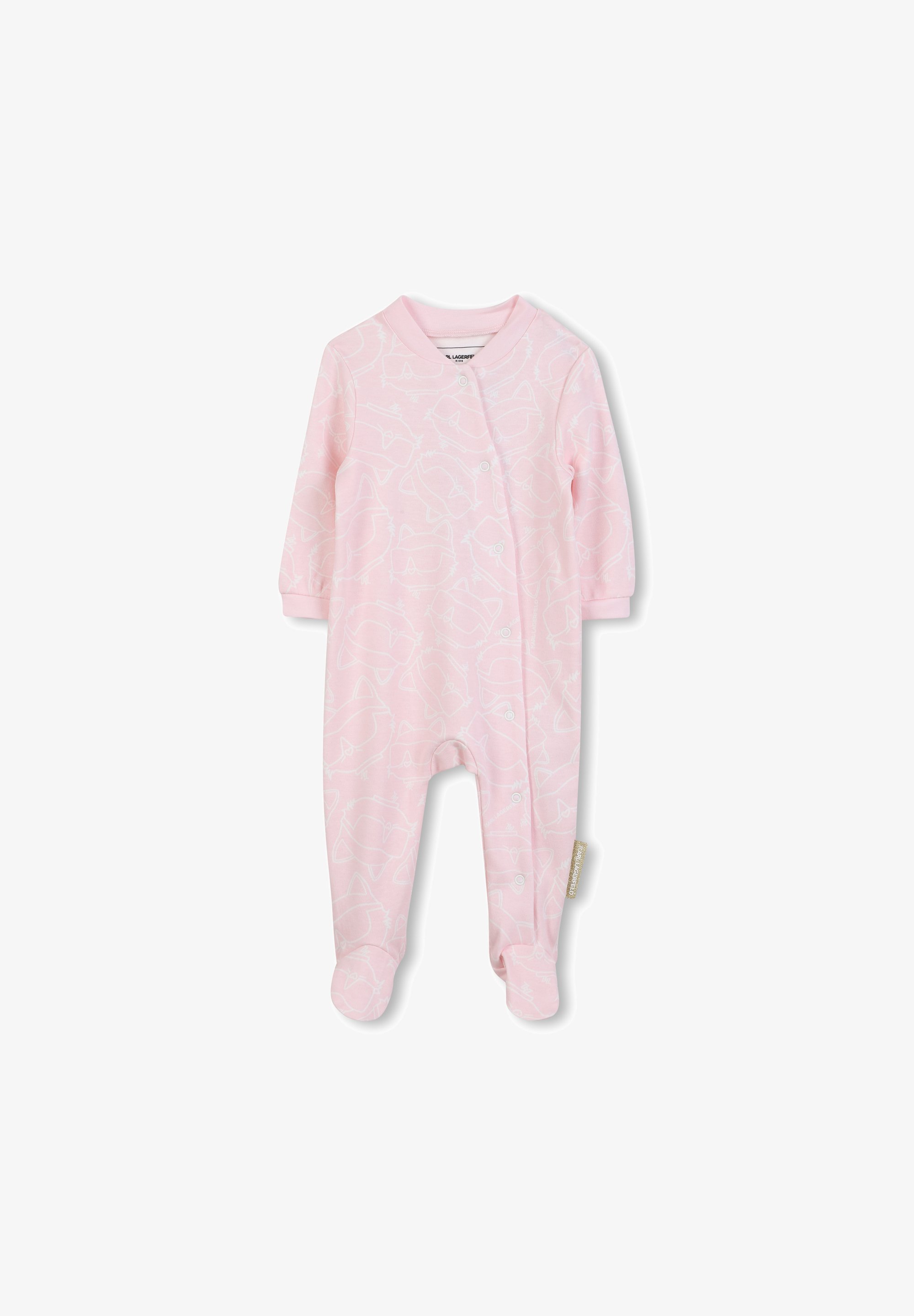 KARL LAGERFELD KIDS PIGIAMA + BAVAGLINO + CAPPELLO PER NEONATI - Tuta - bianco sporco rosa