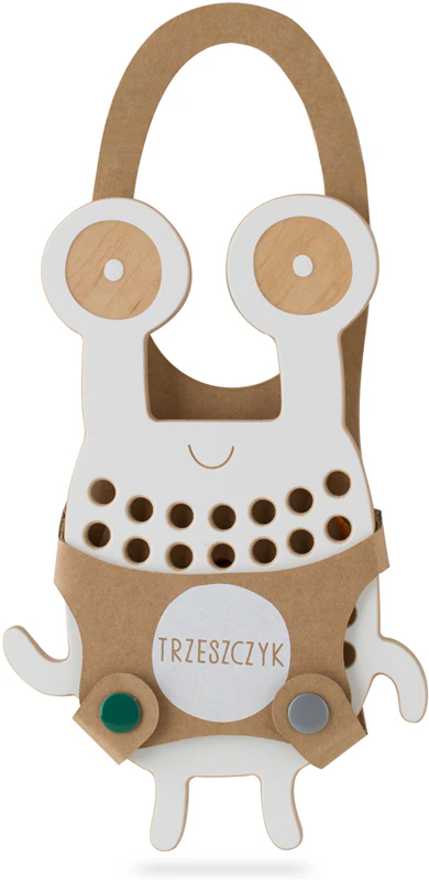 Brinquedo educativo de madeira Milin Big Crab Goggly para amarrar