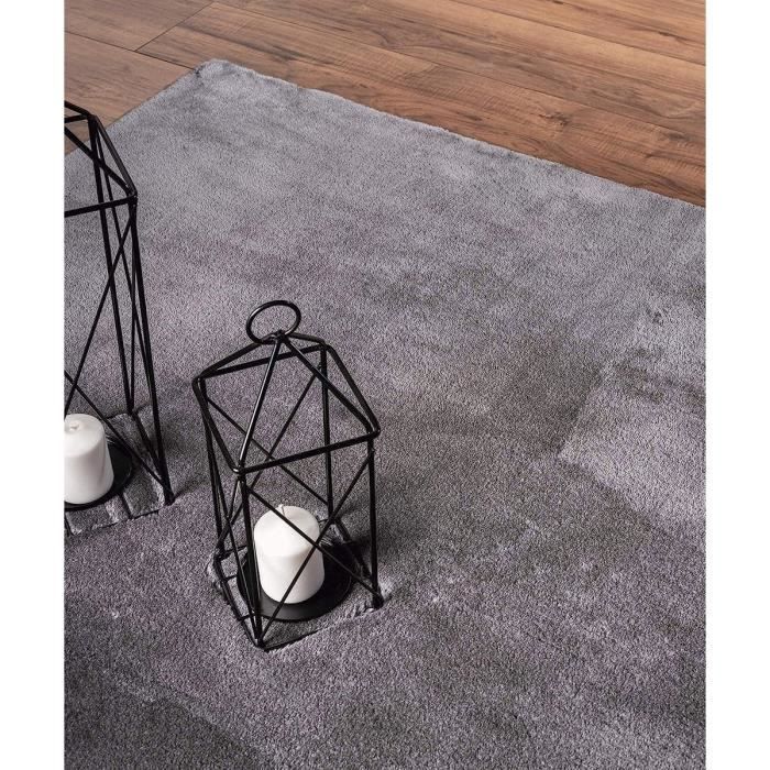 Alfombra para salón - The Carpet Loft - Antracita - 240x340 cm - Pelo corto - Antideslizante