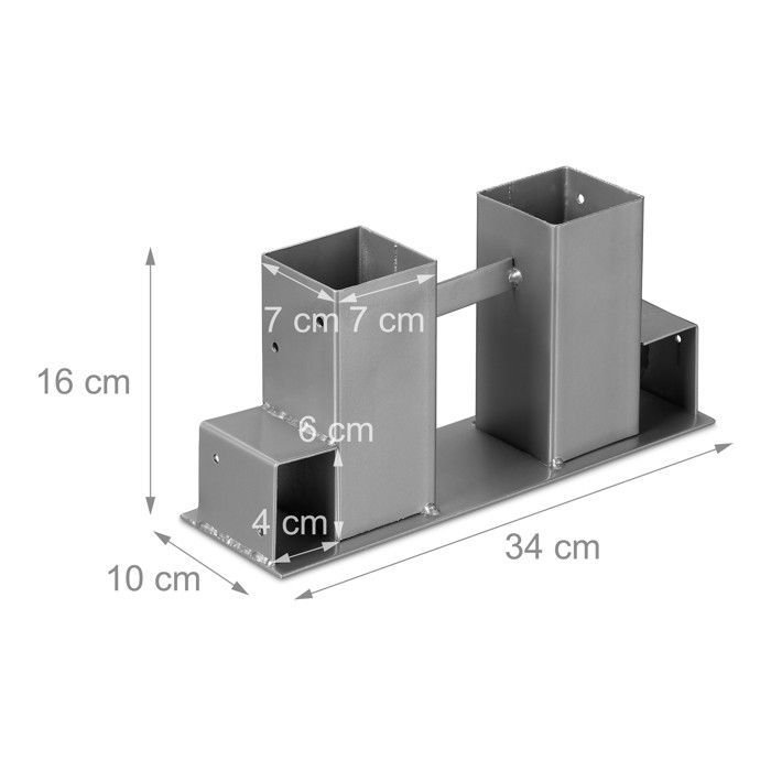 Soportes para leña Relaxdays 2, crea tu propio soporte para leña, metal, plata