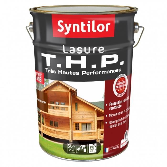 Tinta para madeira exterior - SYNTILOR - THP 8 anos - Carvalho médio - Acabamento acetinado - 5 L