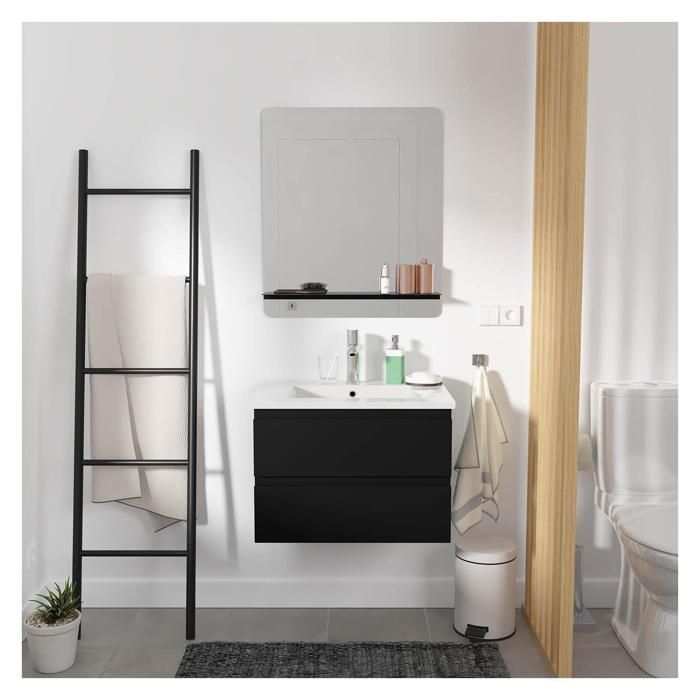 Mobile bagno singolo SORRENTO da 60 cm con rubinetto e specchio.