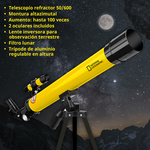  Réfracteur télescopique 50/600 National Geographic avec monture altazimutale