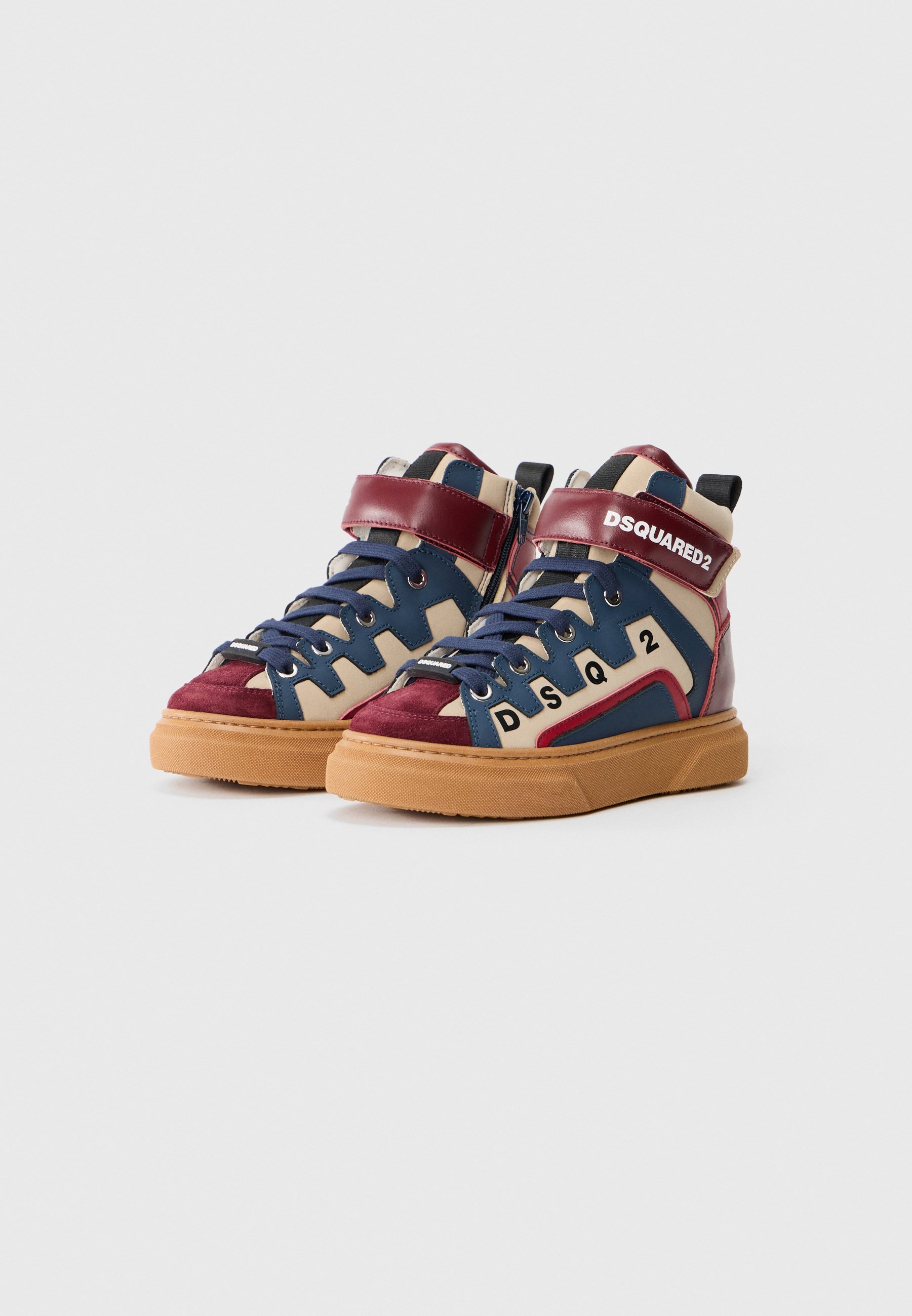 Dsquared2 UNISEX - Hoge sneakers - beige/blauw/donkerrood
