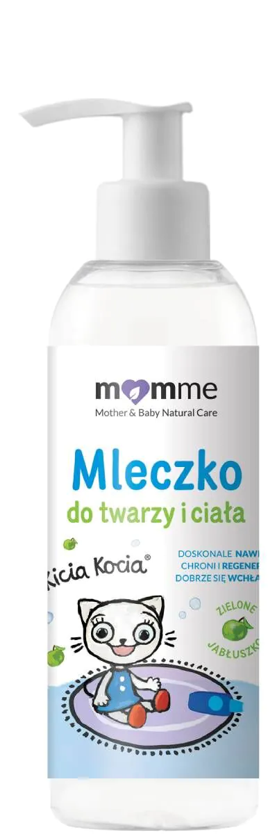 Momme Mleczko do twarzy i Ciała Kicia Kocia Zieloone Jabłuszko