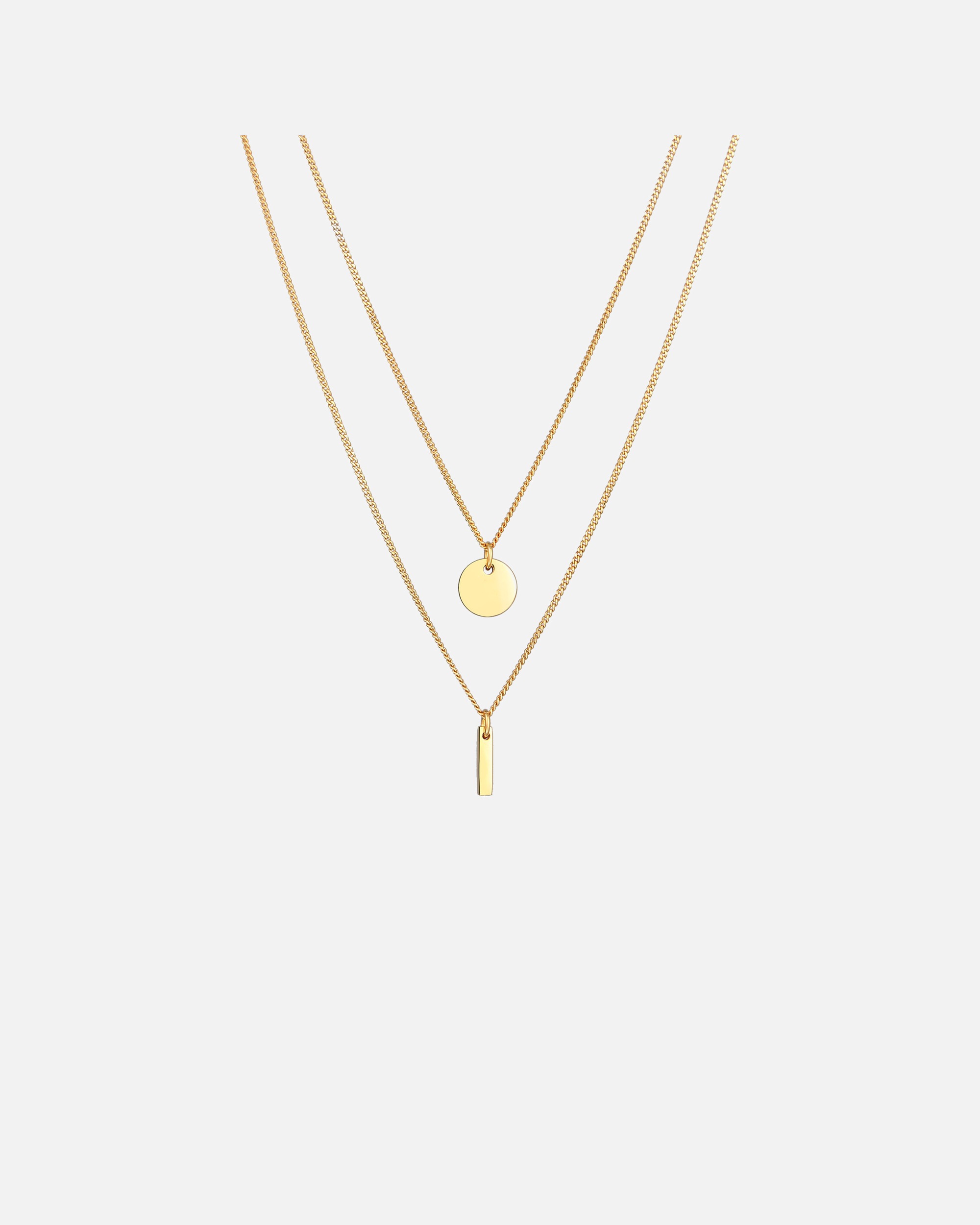 Elli Femmes Couches Cercle Bâton Pendentif Géo en argent sterling 925 plaqué or