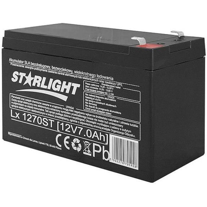 12V 7Ah rechargeable maintenance-free gel battery LX1270 - LX - leak-proof and maintenance-free