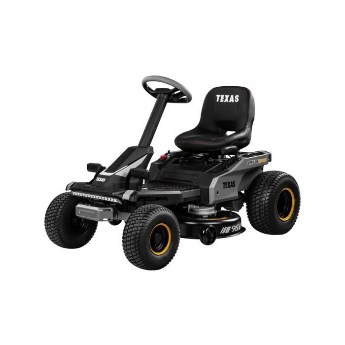TEXAS Epsilon R9600Li Accu-aangedreven zitmaaier – 96 cm, 72V, tot 4000 m² De TEXAS Epsilon R9600Li is een grasmaaier