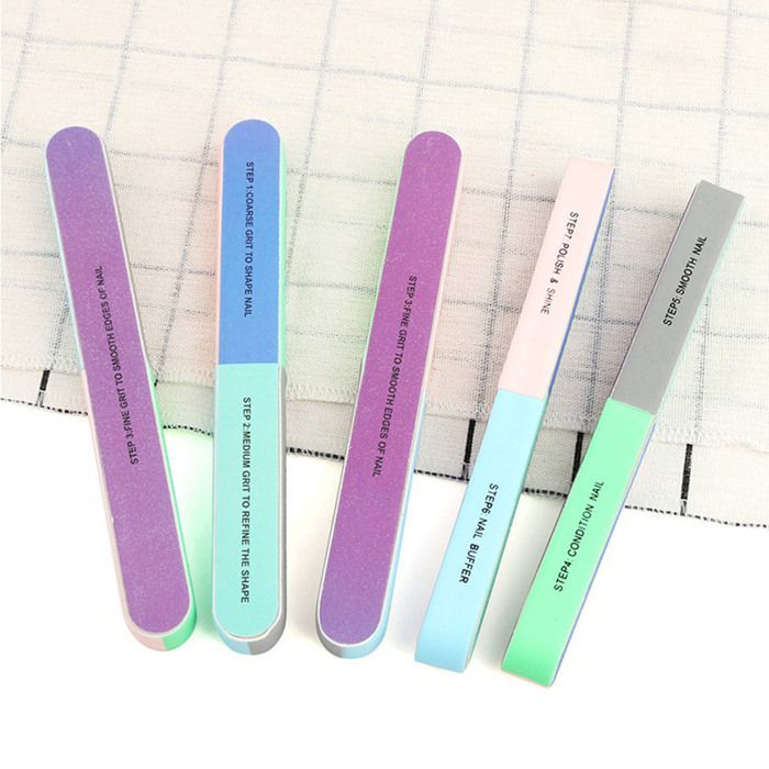SALALIS Timbro colorato multi-lato per nail art, strumento per manicure e pedicure, strumento per levigatura igienica per pedicure