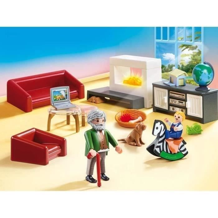 PLAYMOBIL 70207 Living Room with Fireplace, Dollhouse The Traditional House, 36 Pieces, Ages 4+