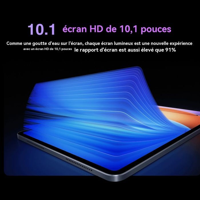 Tablette 10 Pouces Android 14 Tablette, 12 Go RAM 512 Go ROM, Caméra 16MP + 32MP, 5G LTE, 10000mAh Batterie, Noir
