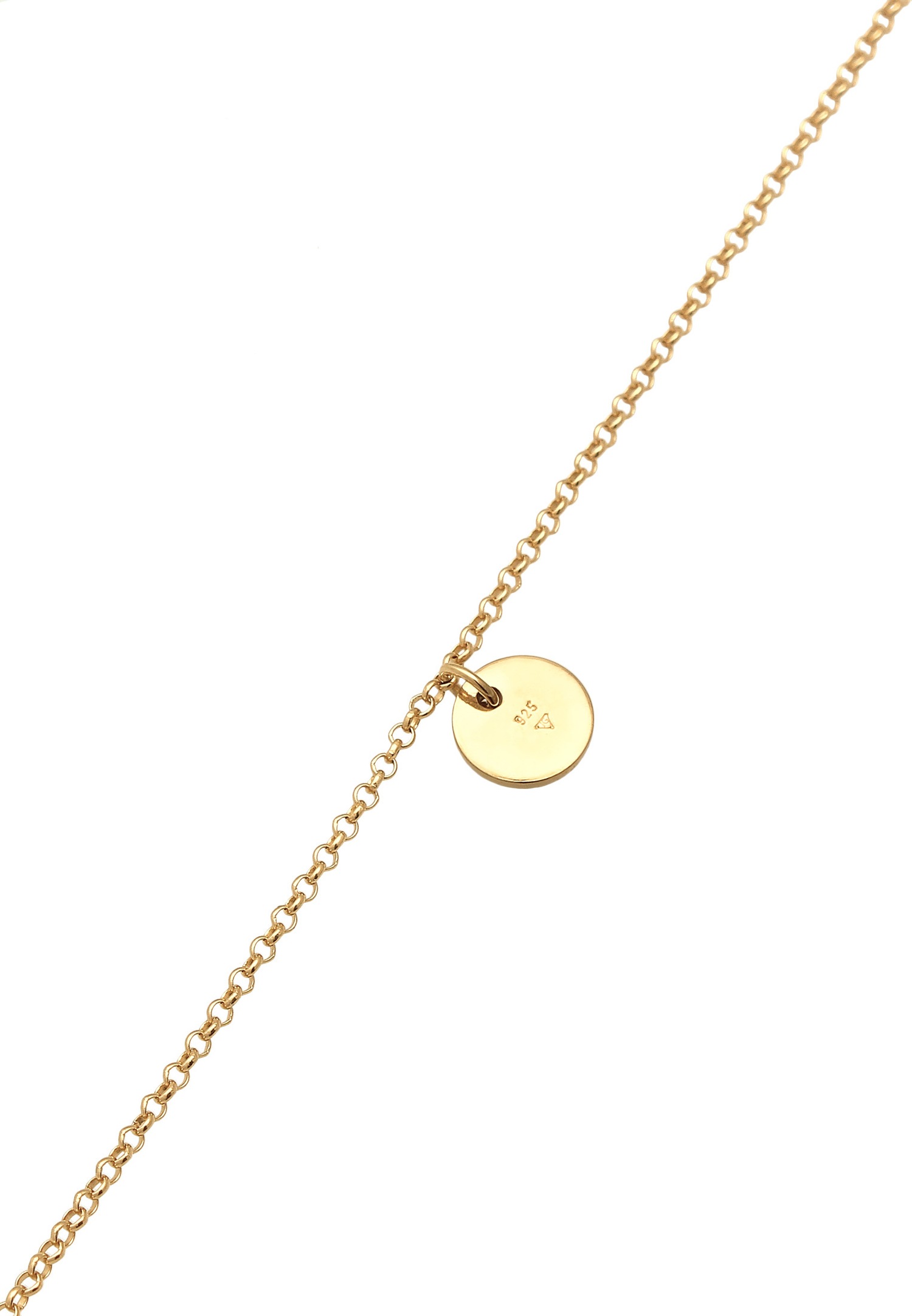 Elli Bracelet de cheville femme pendentif plaquette geographique en argent massif 925