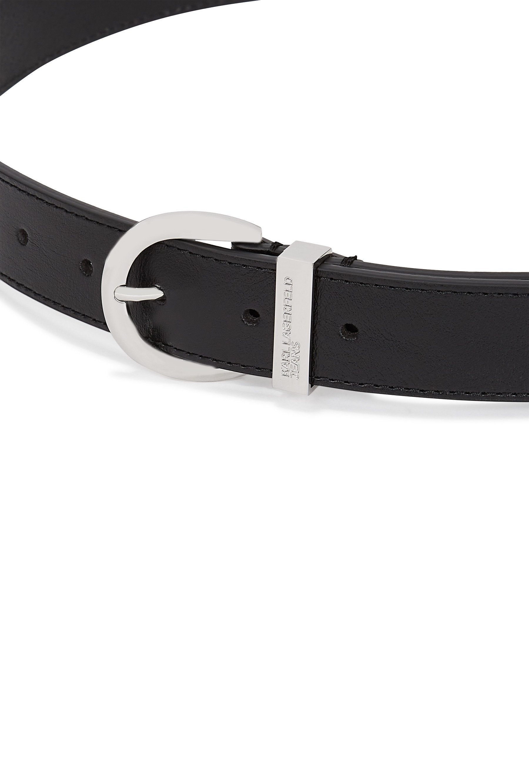 Cintura unisex Karl Lagerfeld Jeans con fibbia rotonda - Cintura business - nera