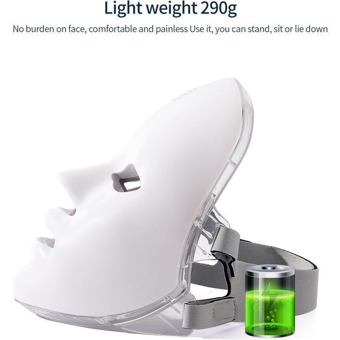 Masque facial LED USB thérapie rajeunissement de la peau Anti acné élimination des rides masque de soins de la peau