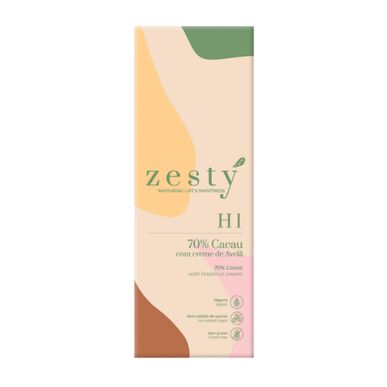 Zesty H1 70 % kaakao-hasselpähkinäkermasuklaapatukka 80 g