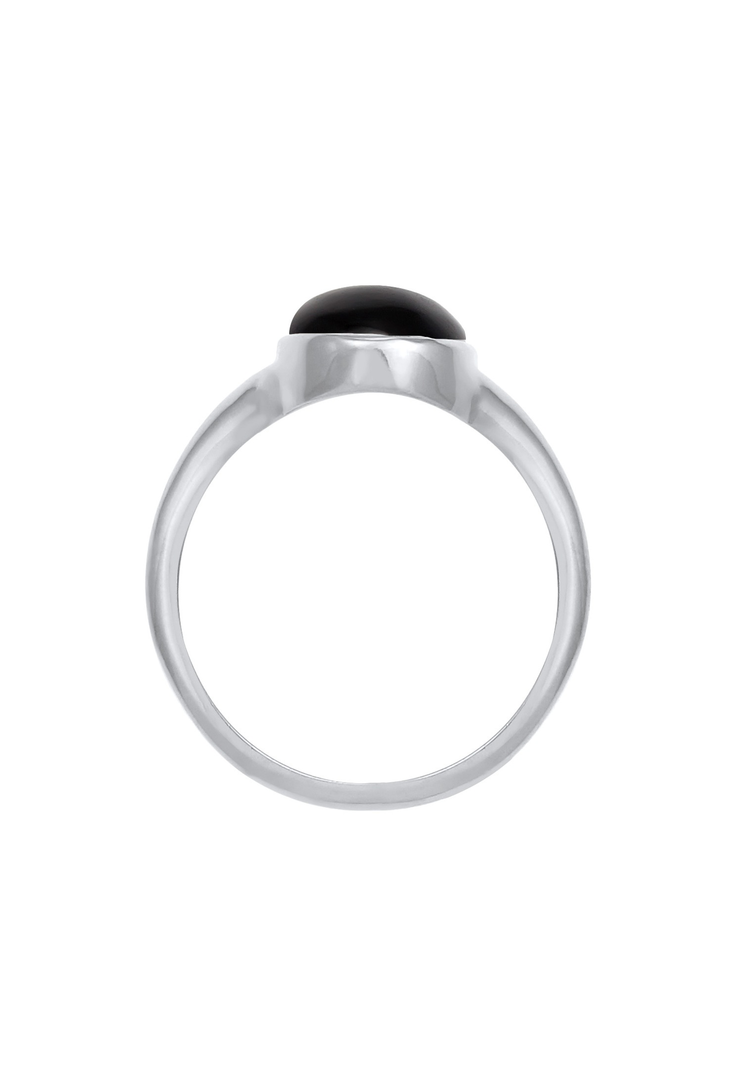 Elli Femmes Sceau Ovale avec Pierre Précieuse Onyx en Argent Sterling 925 Plaqué Or