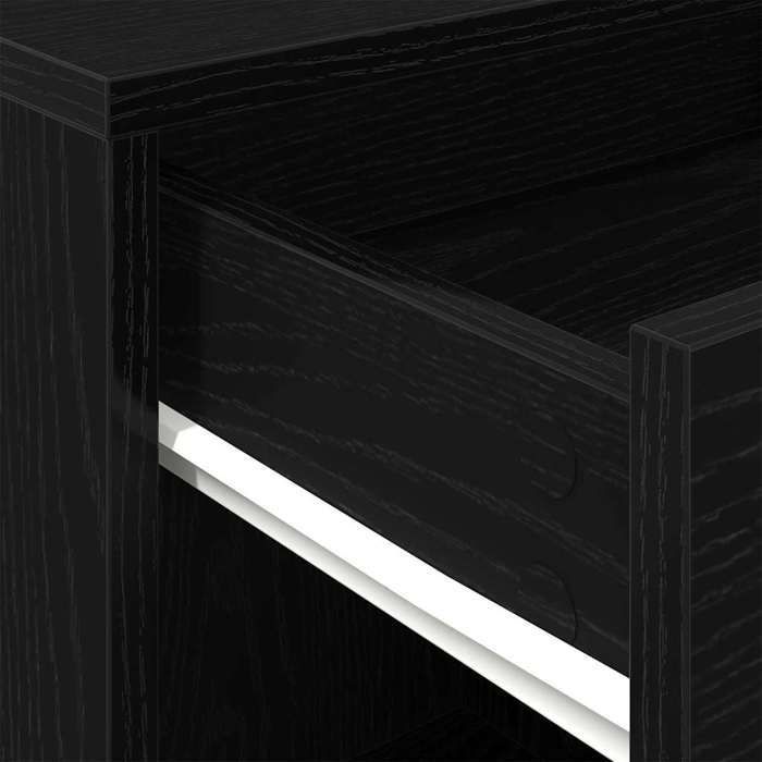 Noir Meuble roulant, CLARENCE, moderne, Chêne noir 45 x 38 x 54 cm Bois d'ingénierie LV32