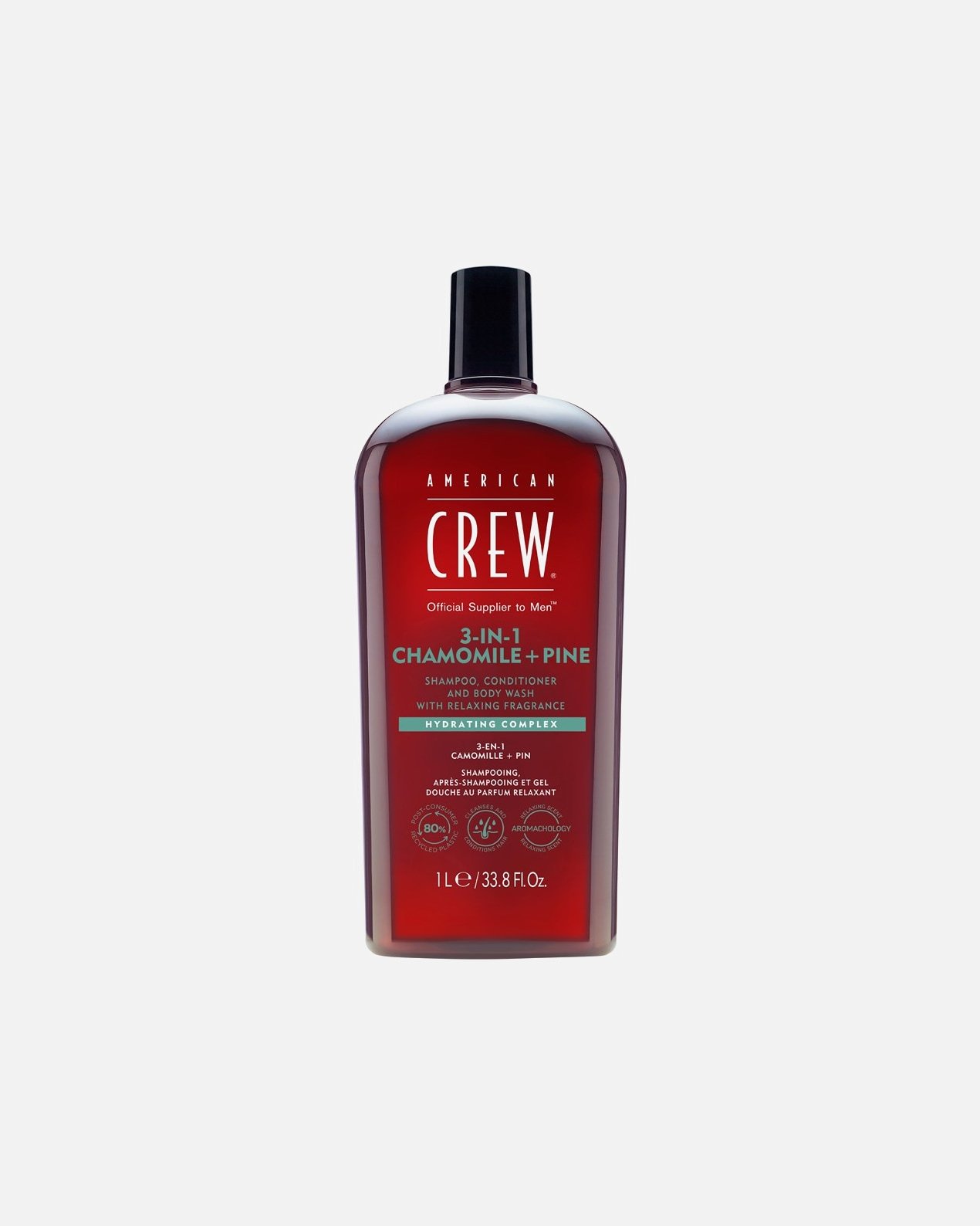 American Crew 3-u-1 šampon za kosu s mirisom kamilice i bora, šampon, regenerator i gel za tuširanje - 1000 ml