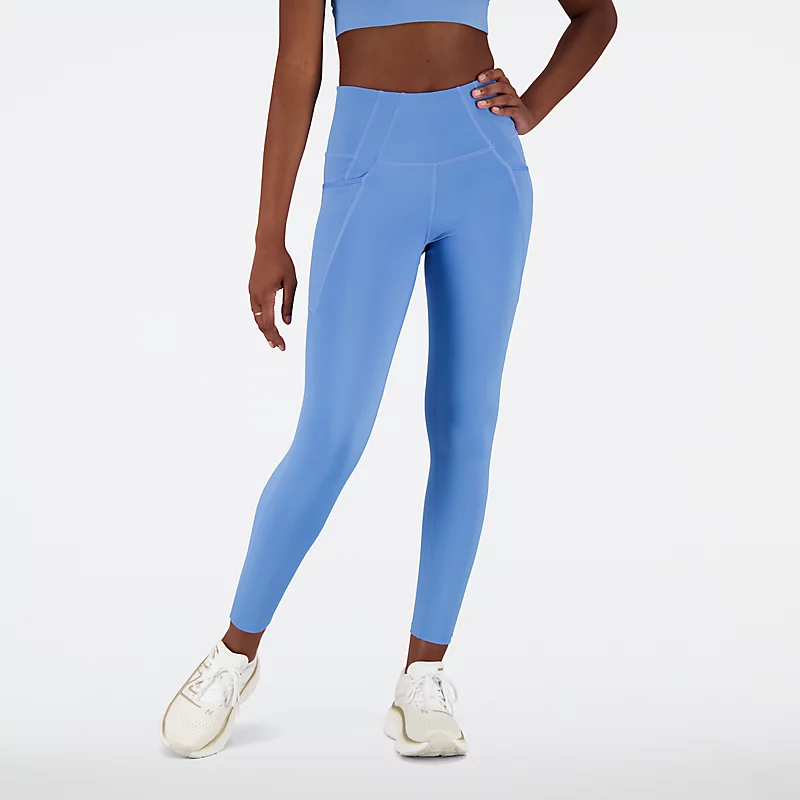 Damskie legginsy Shape Shield 7/8 av wysokim stanem i kieszeniami – HERITAGE BLUE