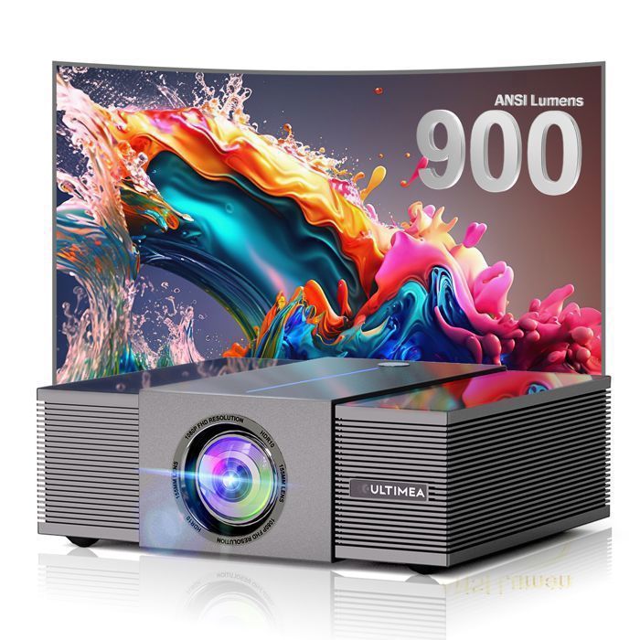 Projetor de vídeo ULTIMEA Full HD, compatível com projetores de vídeo 4K (900 ANSI), detecção de objetos, foco automático 6D/correção trapezoidal, Apollo P60