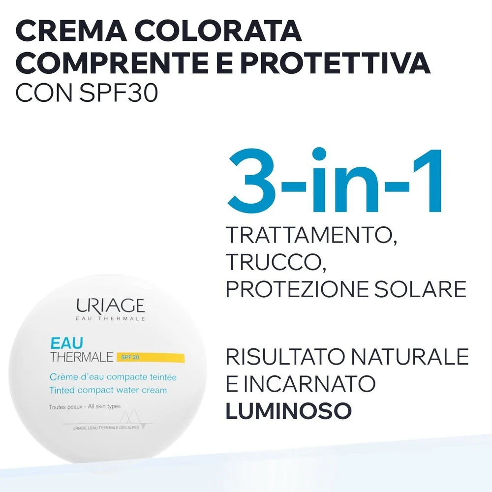 EAU THERMALE Idratazione Viso Crema Compatta all'Acqua Colorata SPF30 - Fondotinta crema, Fondotinta compatto