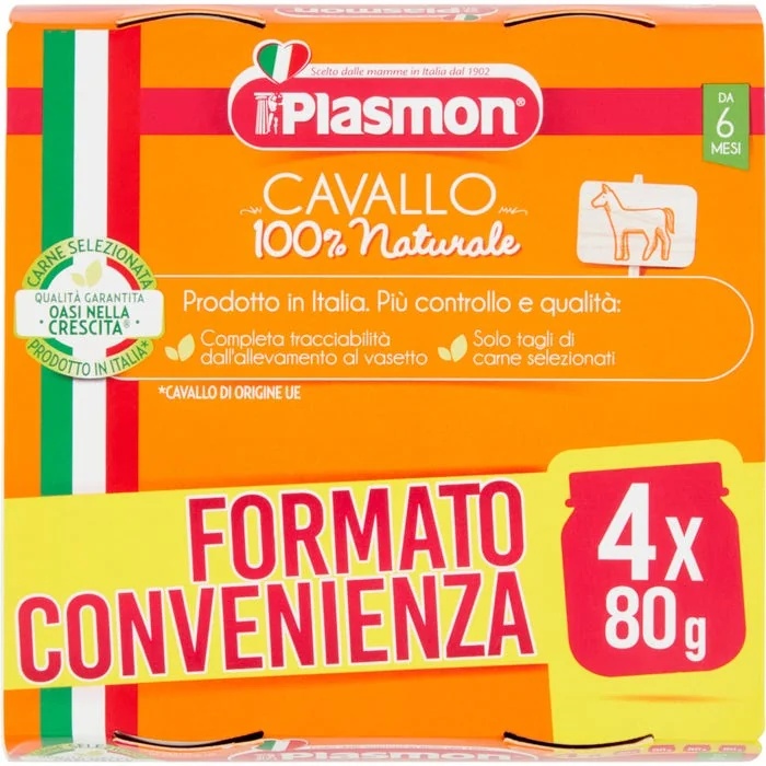 PLASMON Plasmon gehomogeniseerd paardenvoer 4 x 80 g babyvoeding