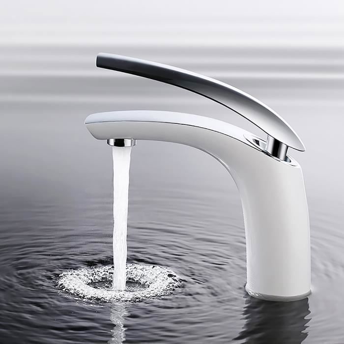 HOMELODY White Chrome Basin Mixer Tap - Elegant Design Bathroom Faucet