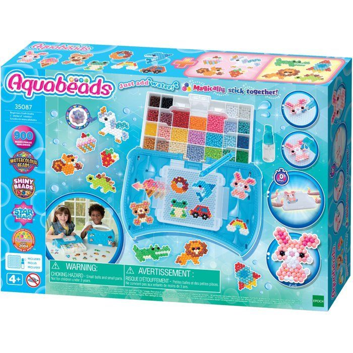 Aquabeads L'atelier d'initiation, Coffret 900 perles de 25 couleurs, perles qui collent avec de l'eau, 35087, Dès 4 ans
